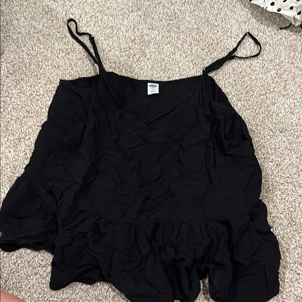Old Navy Black Ruffled Sleeveless Camisole